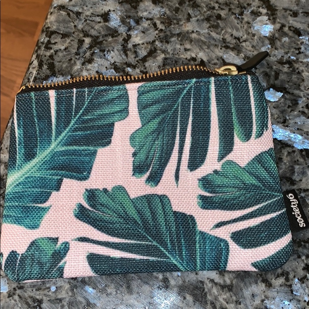 Tropical print wristlet